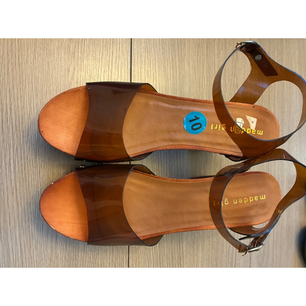Madden Girl Amber Transparent Platform Sandals Wood  10 sold not unavailable